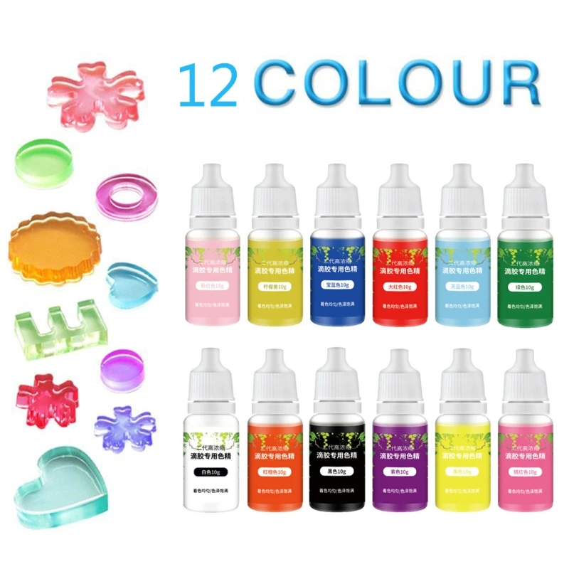 

12 Colors Epoxy Resin Pigment Kit Transparent Epoxy UV Resin Coloring Dye Pigment Resin Colorant Dye Fading Resistance 85LB