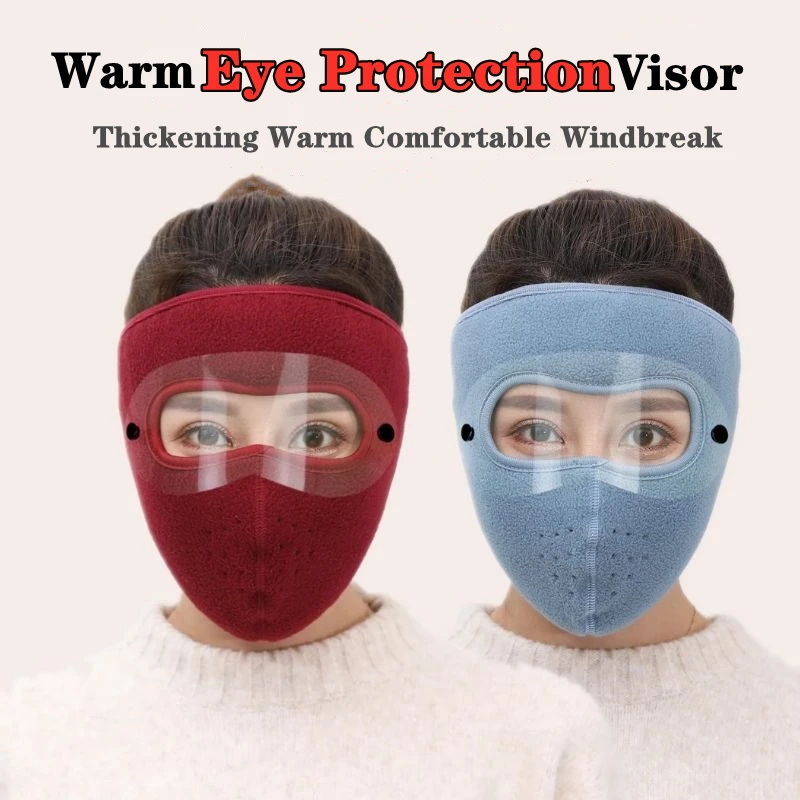 

Winter Motorcycle Visor Thermal Mask Goggles Riding Ear Protection Eye Protection Gadgets Dustproof Breathbale Half Headgear