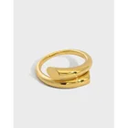 Женское Открытое кольцо SHANICE, из стерлингового серебра 925 пробы, с гладкими перекрещивающимися геометрическими вставками, необычные украшения для вечерние ринки и свадьбы, подарки