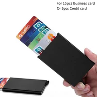 automatic pop up credit card holder cover top business aluminum card wallet travel cash clip holder cardholder metal wallet
