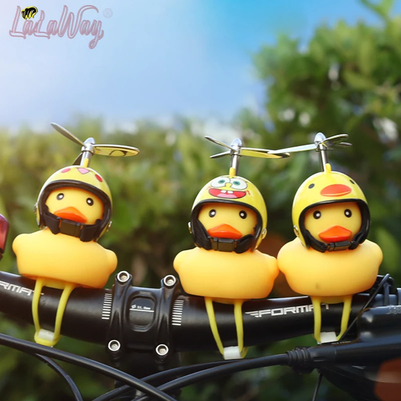 

Yellow Rubber Ducks,Motorcycles & Bike&Car Head Light Bicycle Bell Yellow Broken Wind Duck Helmet Moto Riding Light Bicycle