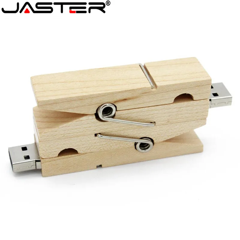 USB-флеш-накопитель JASTER с деревянным зажимом 4-128 ГБ | Компьютеры и офис