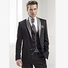 Новый Классический мужской костюм Smolking Noivo Terno, приталенные вечерние костюмы Easculino для мужчин, черные свадебные смокинги для жениха, Лучший Человек