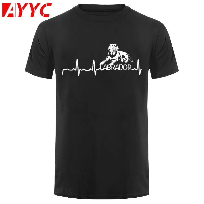 

AYYC T Shirt Tshirt Boy Heartbeat Labrador Funny T Shirt For Dog Lover Tee Shirt Streetwear T Shirt Hot sale