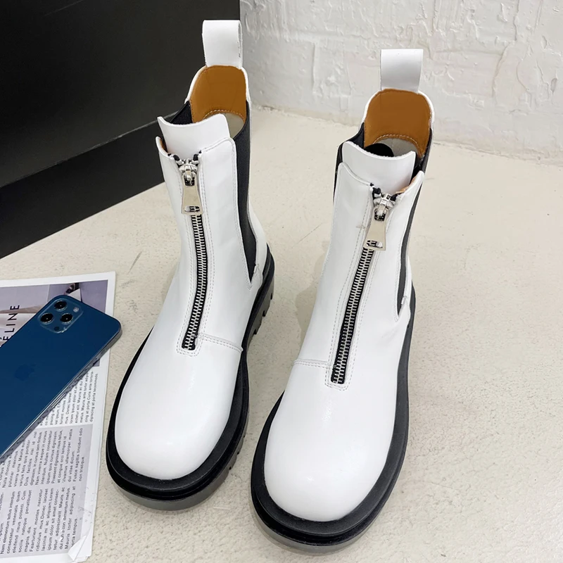 

Женские ботинки челси на платформе, женская обувь для женщин, новинка 2021, короткие женские ботильоны, женские ботинки с круглым носком, боти...