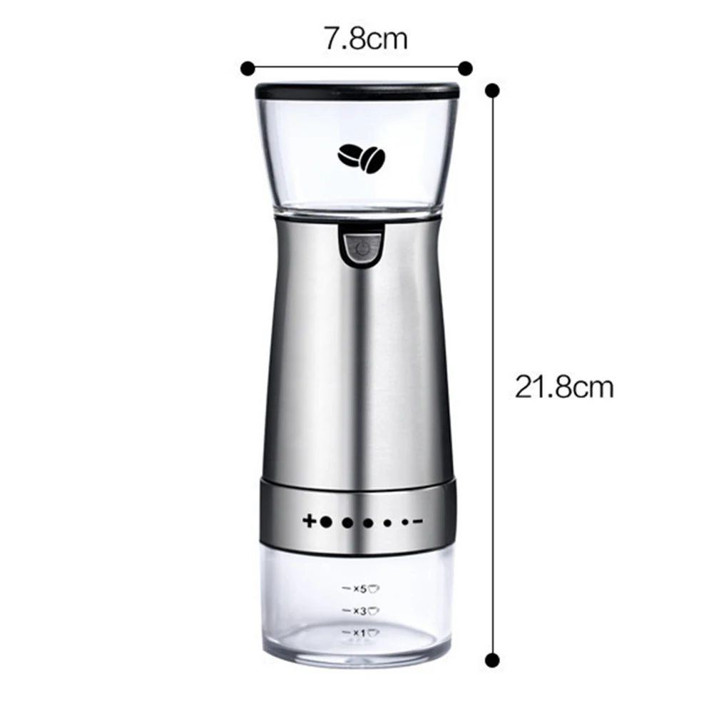 

Household Coffee Grinder Portable Electric Coffee Bean Pepper Grinders USB Rechargeable Kitchen Stainless Steel Tool Grinders