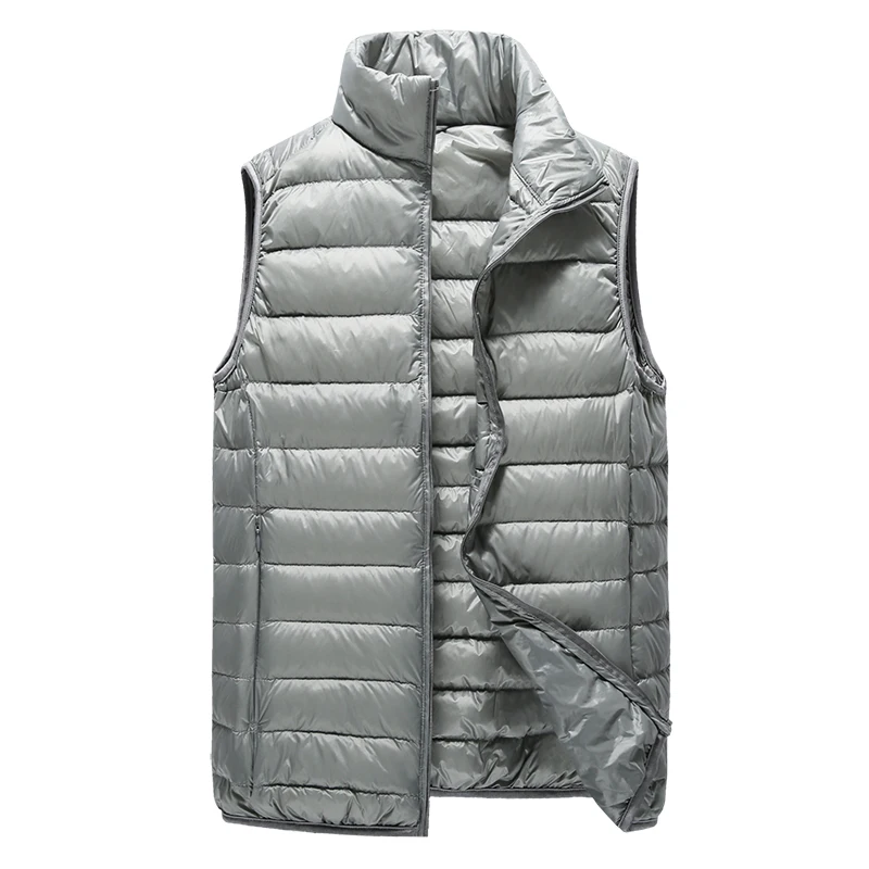 Зимняя Мужская модная бутиковая Толстая теплая белая пуховая куртка со стоячим