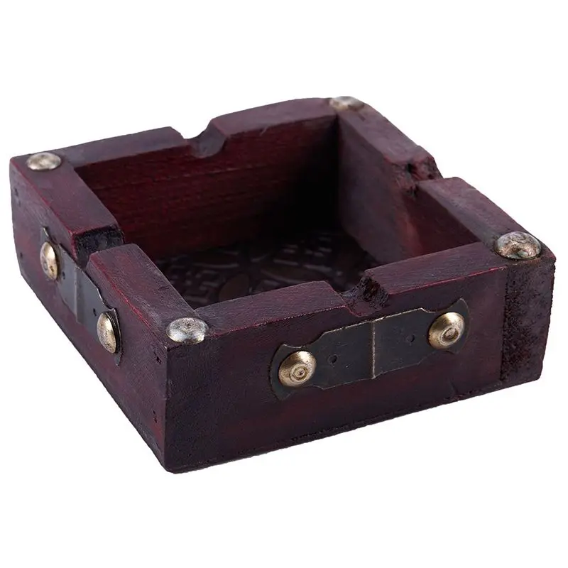 Vintage Wood Ashtray Cigarette Cigar Handmade Tobacco Wooden Case Rests for Smoking Convenience B | Дом и сад