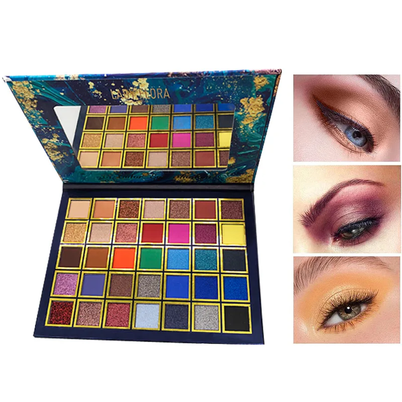 35 цветов мерцающие матовые пигментные Блестки для макияжа закат тени век Палитра