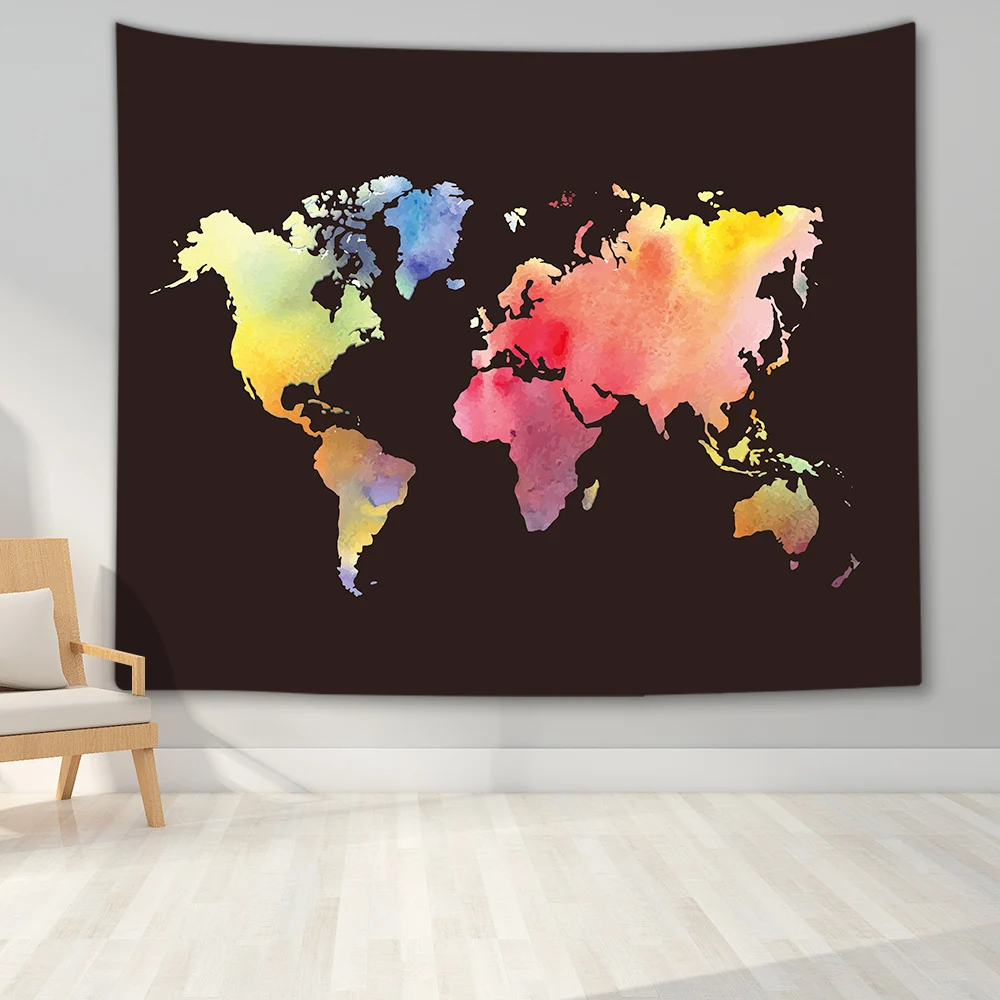 Гобелен с картой мира абстрактная карта для спальни настенный гобелен