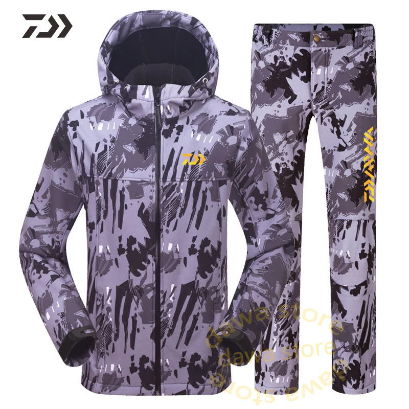 

Костюм с рыбкой камуфляжной тематикой, теплая одежда для рыбалки, зимняя куртка, водонепроницаемые мужские брюки, штаны для рыбалки, утепле...