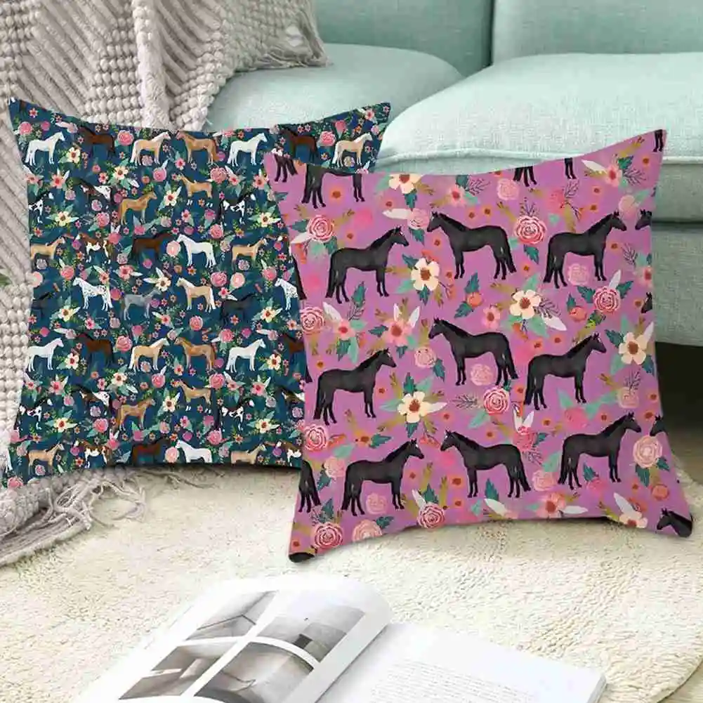 

Horse Ant Ah Hey Printing Square Pillowcase Home Decoration Car Sofa Cushion Cover 45cm*45cm