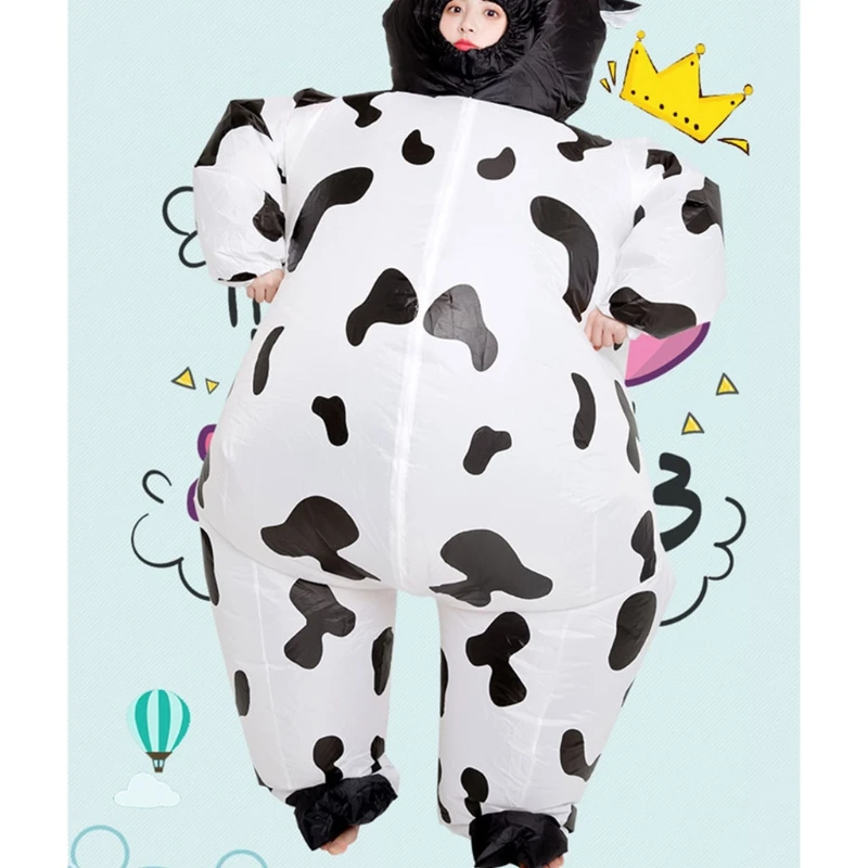 

Cute Cartoon Cow Halloween Adult Cosplay Inflatable Suit Festive Party Clothing