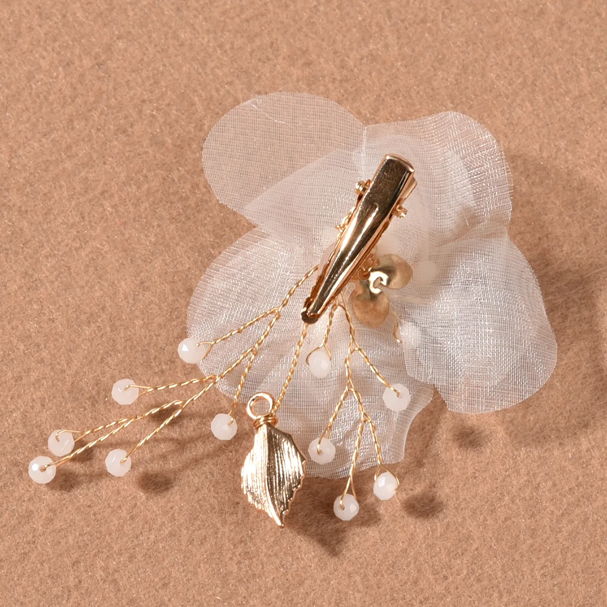 

ACRDDK 3 PCS White Flower Hair Clips Hair Accessories For Women High Quality Crystal Pearl Hairpins Bridal Wedding Barrettes