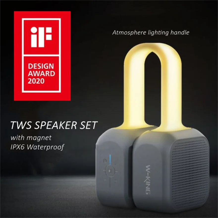 

Magnetic BT Tws Speaker Set Hifi Bass Surround Soundbar Music Column Night Light Ipx6 Waterproof Portable Wireless Boombox
