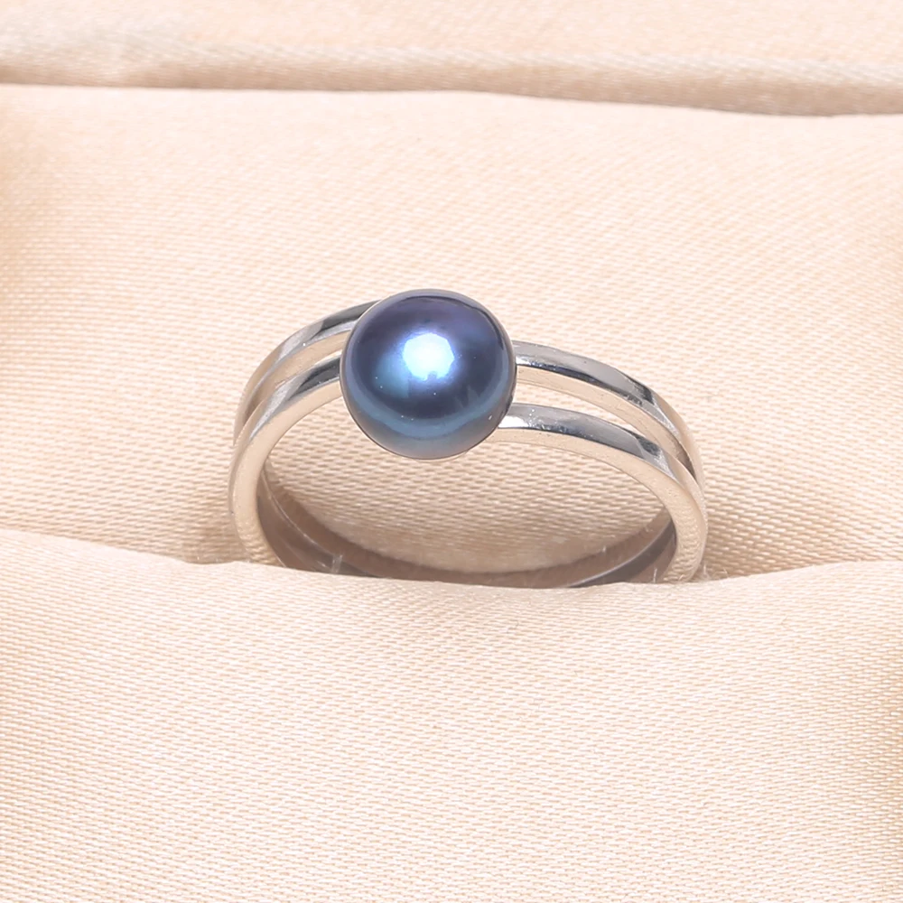 BaroqueOnly Natural Freshwater Pearl Rings white purple orange bule adjustable 925 Sterling Silver jewelry For Women RBD | Украшения и