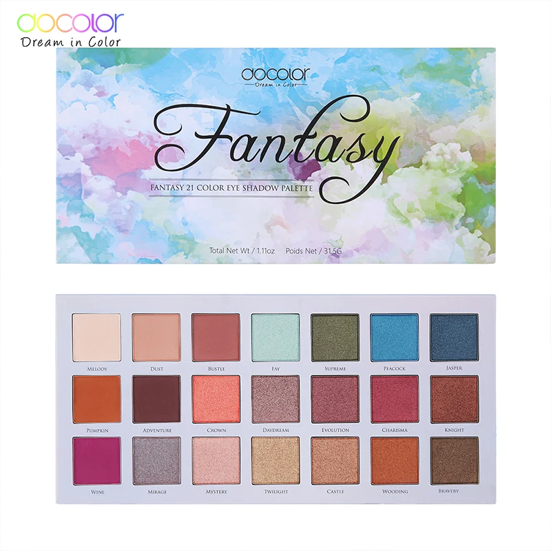 Docolor палитра теней для век 21 цвет водостойкие пигменты макияжа профессиональные