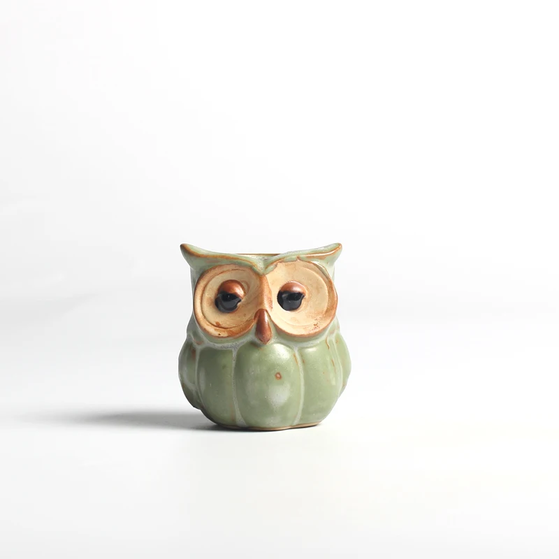 

5 Pcs/Set Creative Ceramic Owl Shape Mini Flower Pots creative flower pot plant ceramic farmhouse decor