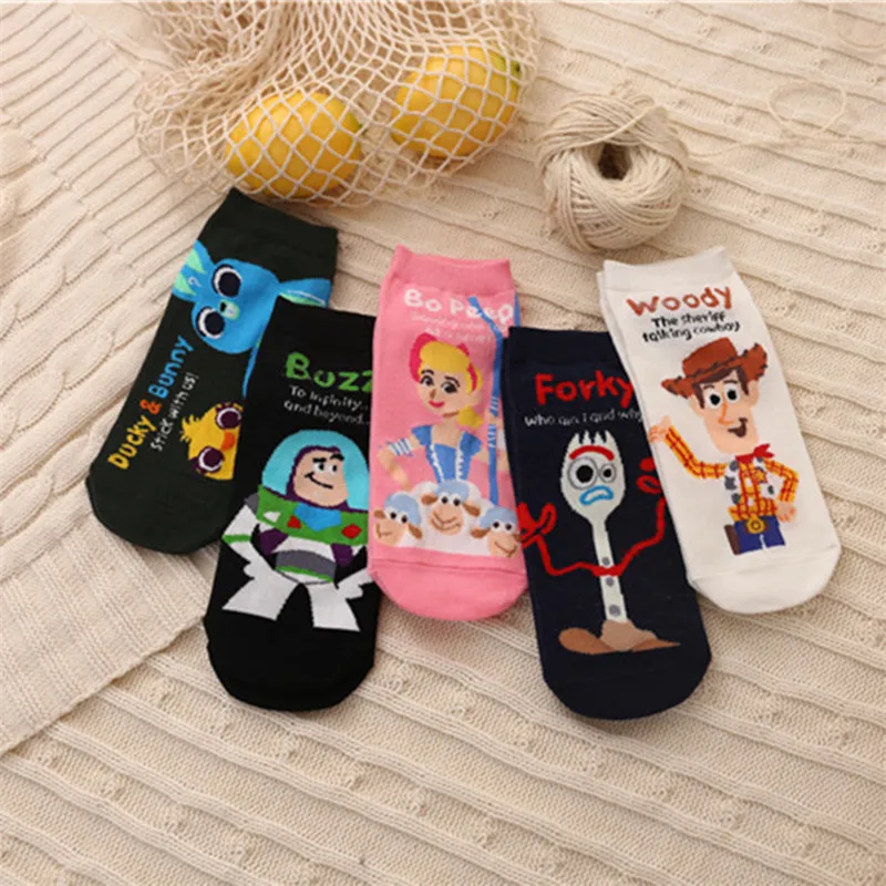

Funny Cute People And Animals Cartoon Women Anime Straight Socks Casual Cotton Personality Fashion Socks For Girls 5 Pairs