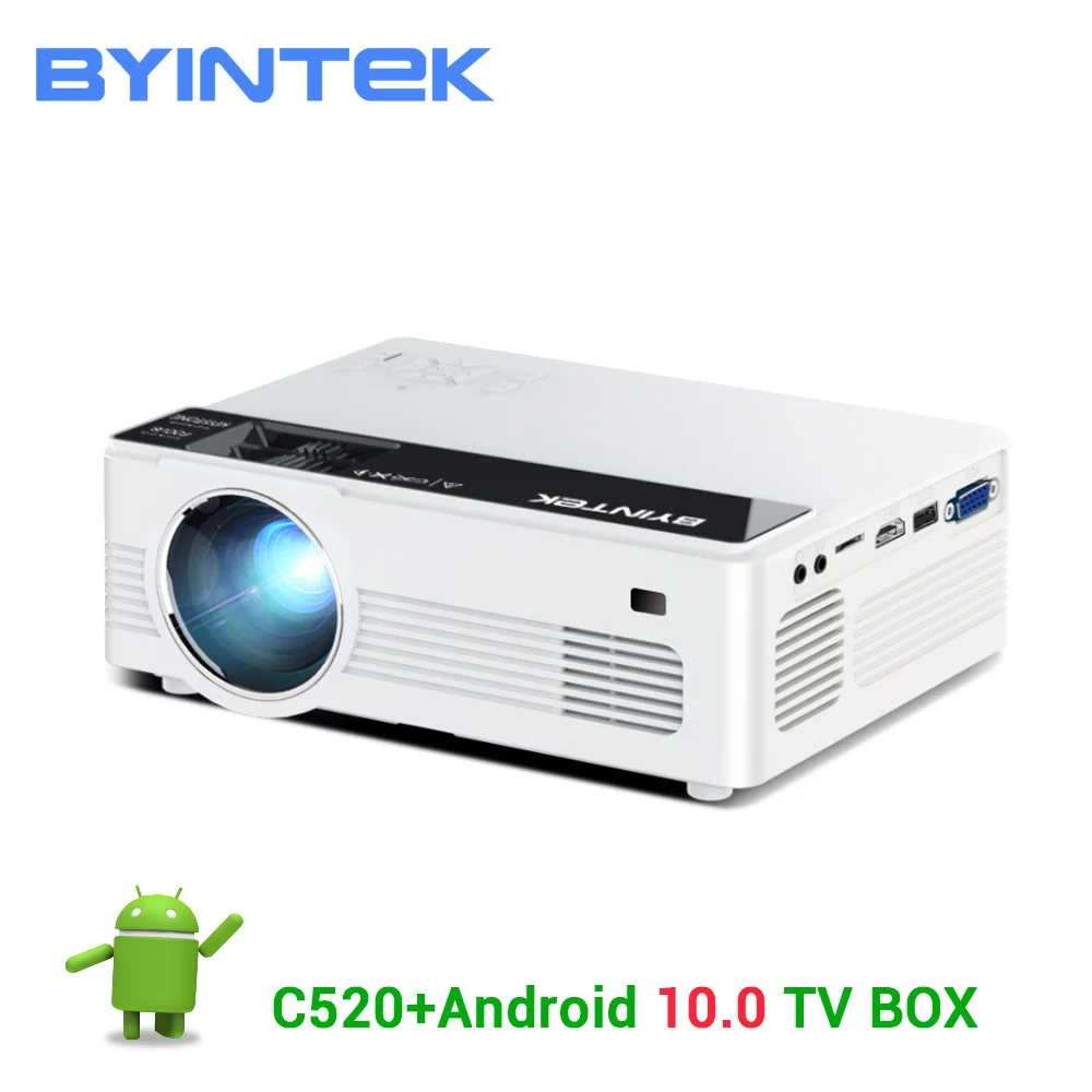Домашний кинотеатр BYINTEK C520 Mini HD 150 дюймов Портативный светодиодный проектор для