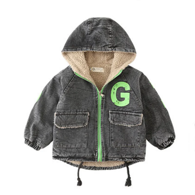 

Baby autumn and winter new warm clothing children's jacket thickening Ddemin hooded jacket boy hooded jacket boy warm jacke
