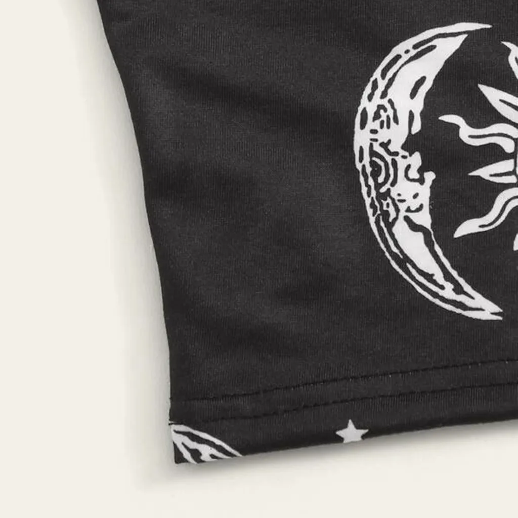 Женский укороченный топ на бретелях спагетти в стиле гранж черный панк с