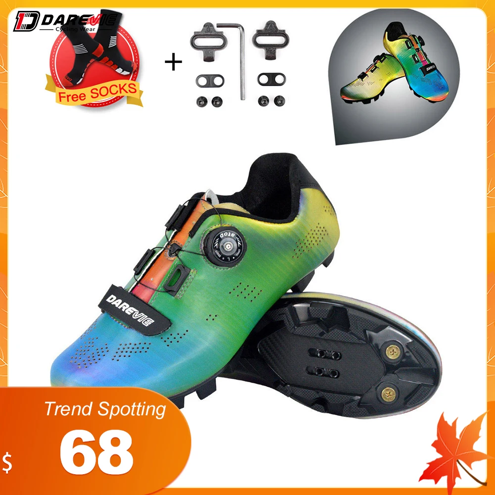 Harga Dareie Sepatu Bersepeda MTB Chameleon MTB Bersepeda Sedikit Cahaya Sepatu Sepeda Gunung Pro SPD Sepatu Sepeda Profesional Reflektif