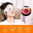 Электрический Вибрационный массажер для глаз с подогревом очки прибор для ухода за глазами против морщин массаж глаз темные круги удаление очков