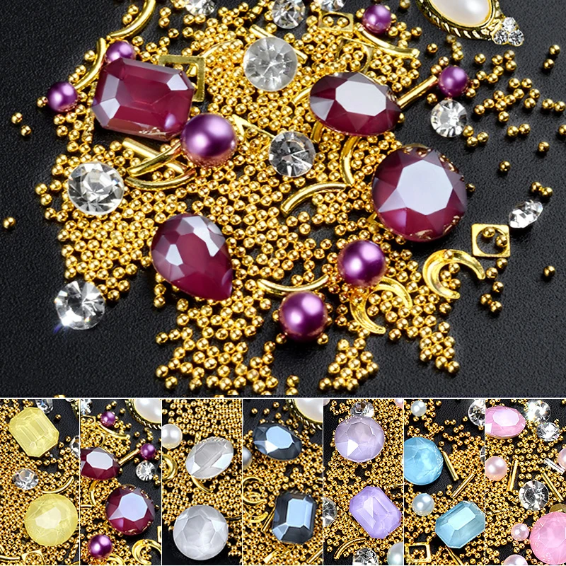 Новинка 2019 украшения для ногтей алмазы мокко Стразы смешанные ногтевого дизайна