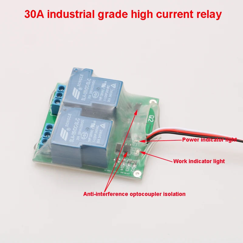 Interruptor de rel&eacute; PWM de doble v&iacute;a, m&oacute;dulo electr&oacute;nico de alta corriente Industrial, m&aacute;ximo 30A, 2 piezas, Q2, 1CH, para Dron RC, DIY, Acc-1