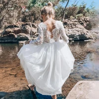 gardenwed simple lace flower girl dresses 2020 backless girl wedding party dress princess dress for girls