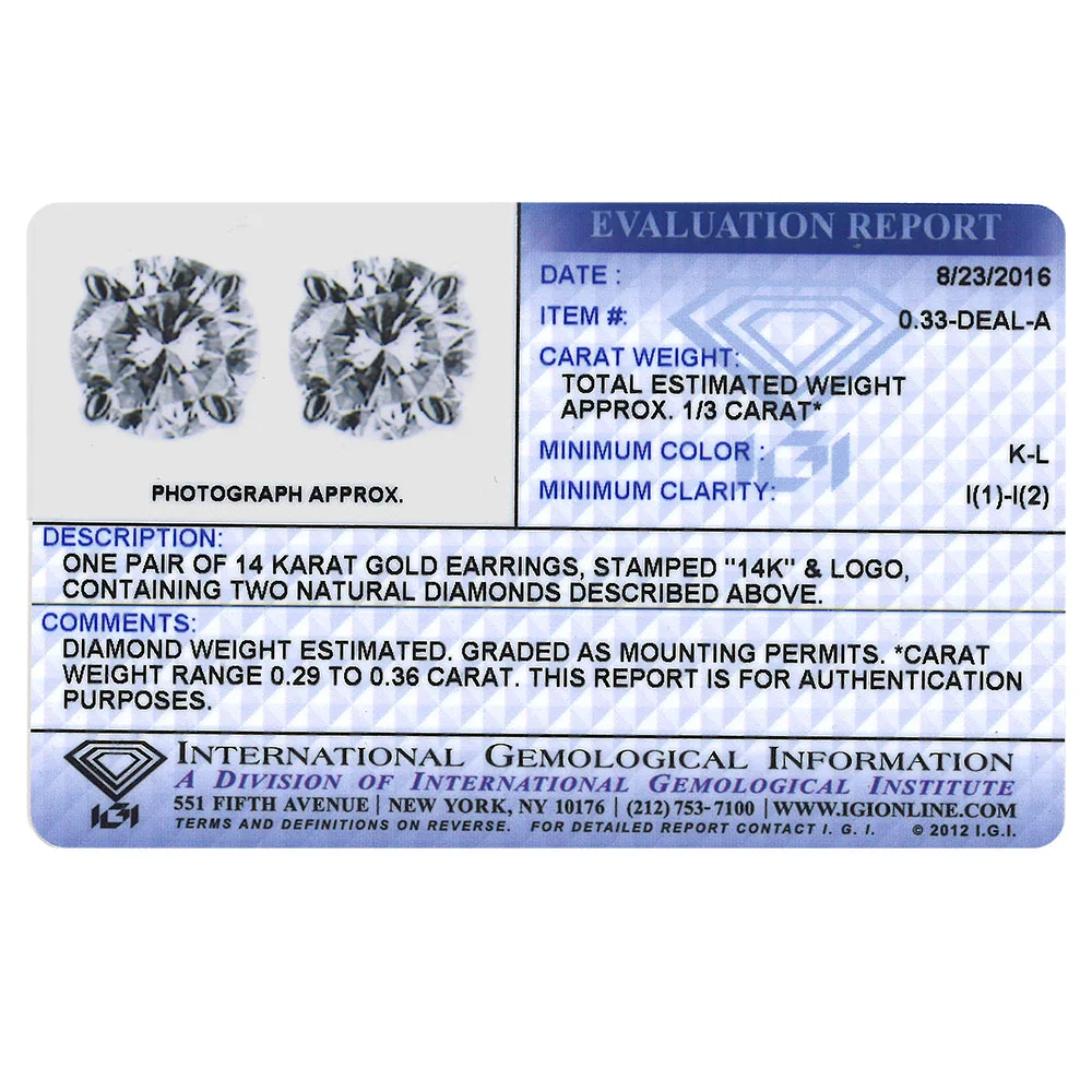 1/3 кт круглого сечения 14 К белый серьги с бриллиантами шпильки|stud earrings|earrings forearrings