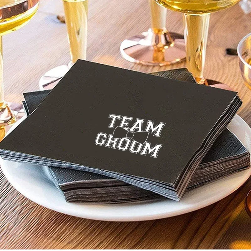 

20pcs team groom Napkins Groom to be Groomsman Wedding engagement bachelor party brunch dinner Table place setting decoration