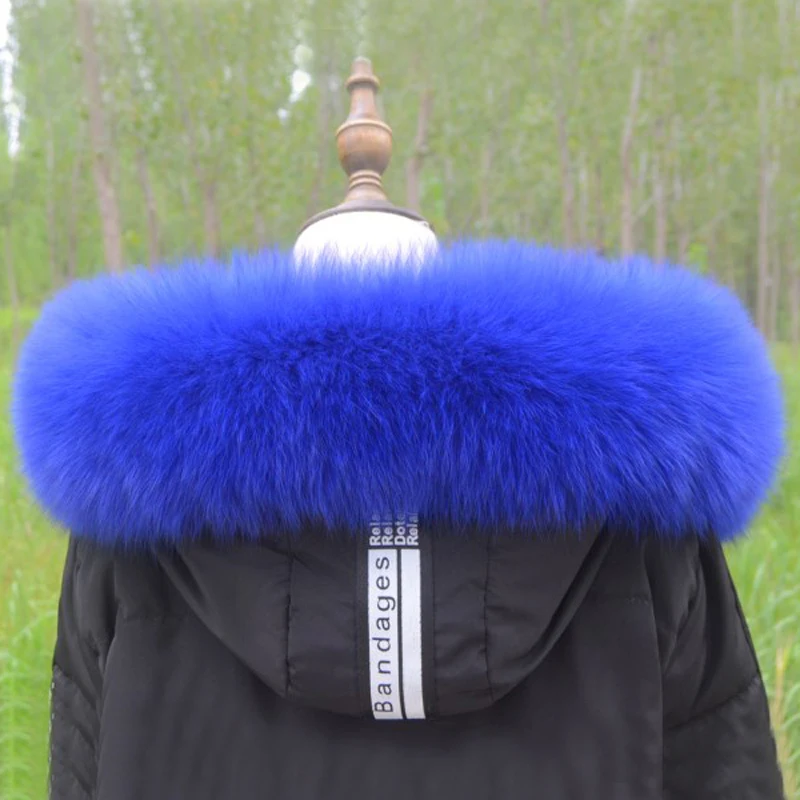 Женский натуральный Лисий меховой воротник шарф из натуральной толстой теплой