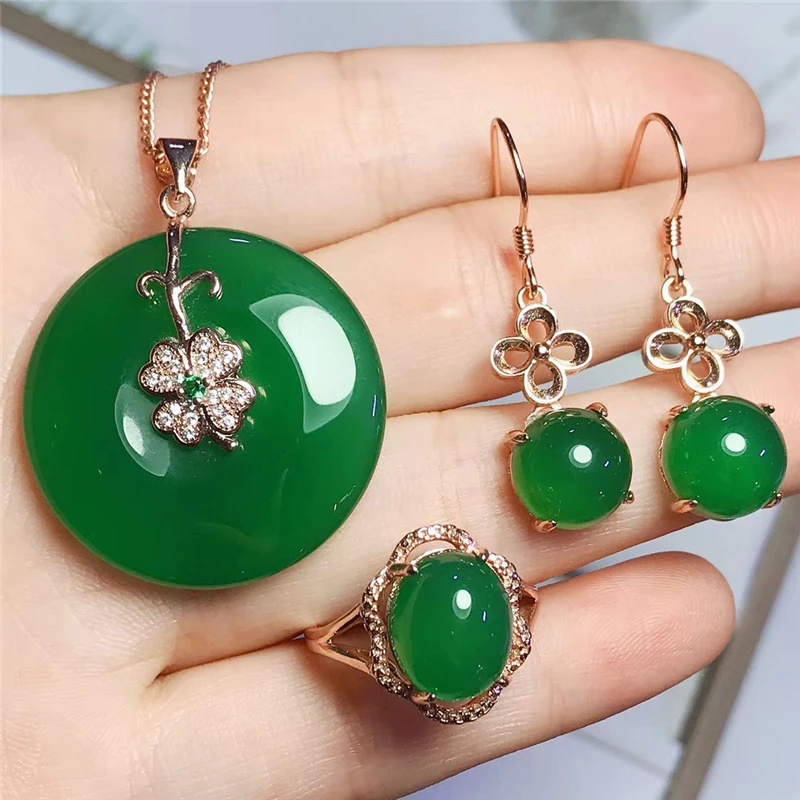 Женский комплект украшений Jadery ожерелье/серьги/кольцо из стерлингового серебра