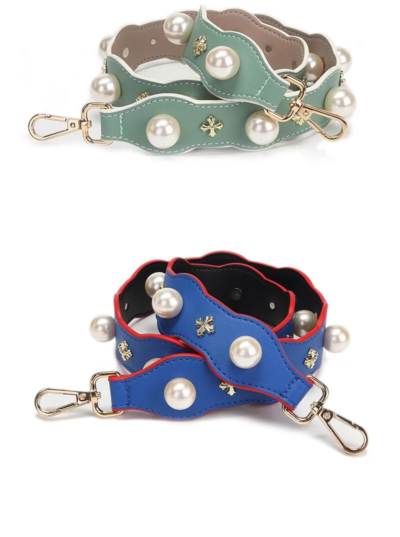 

90cm shoulder strap high quality leather bag fashion pearl accessories Messenger bag purse new handbag replacement bag