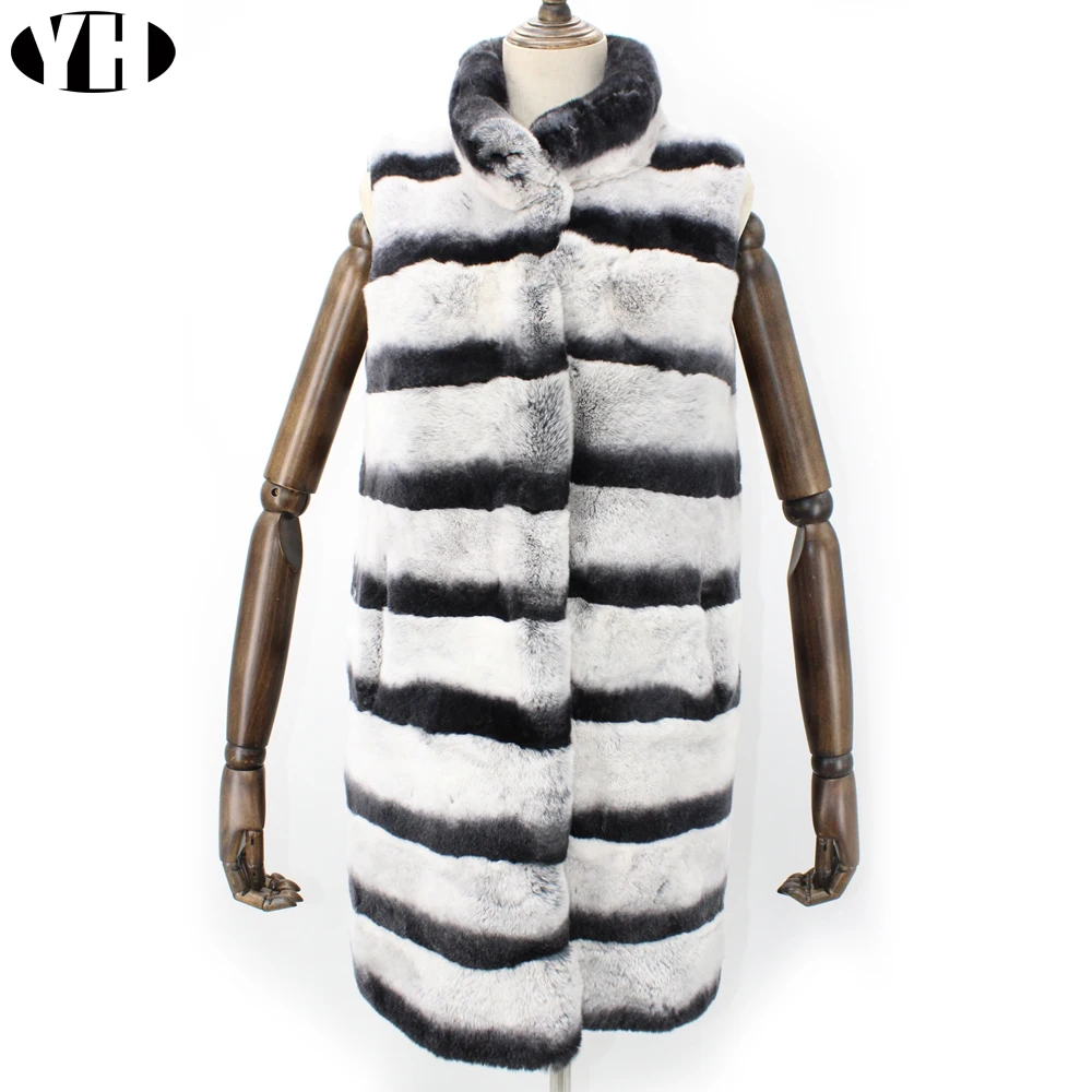 Жилет женский зимний из Настоящий мех кролика натурального меха рекс | Женская