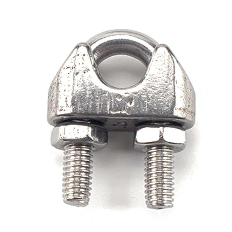 

20Pcs High Quality 304 Stainless Steel Wire Rope Chuck Clamp U Type Steel Wire Clip Chuck Cable Bolts Rigging
