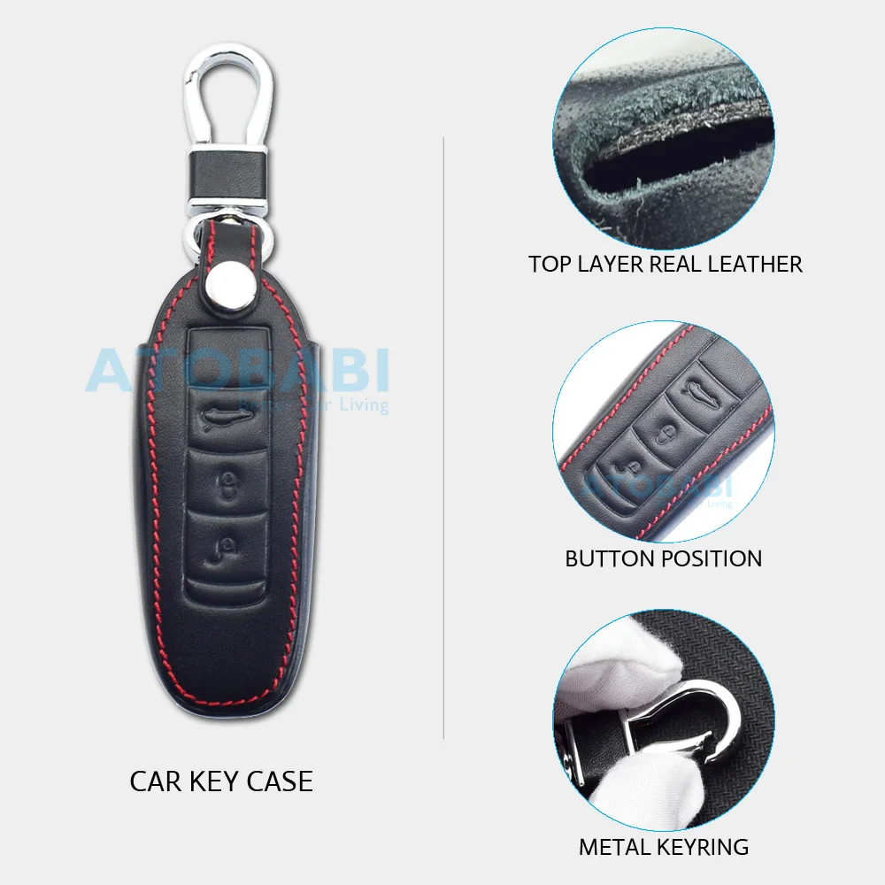 Кожаный чехол для автомобильного ключа Porsche Cayenne 911 996 Panamera Macan Boxster 986 987 981 3 кнопки