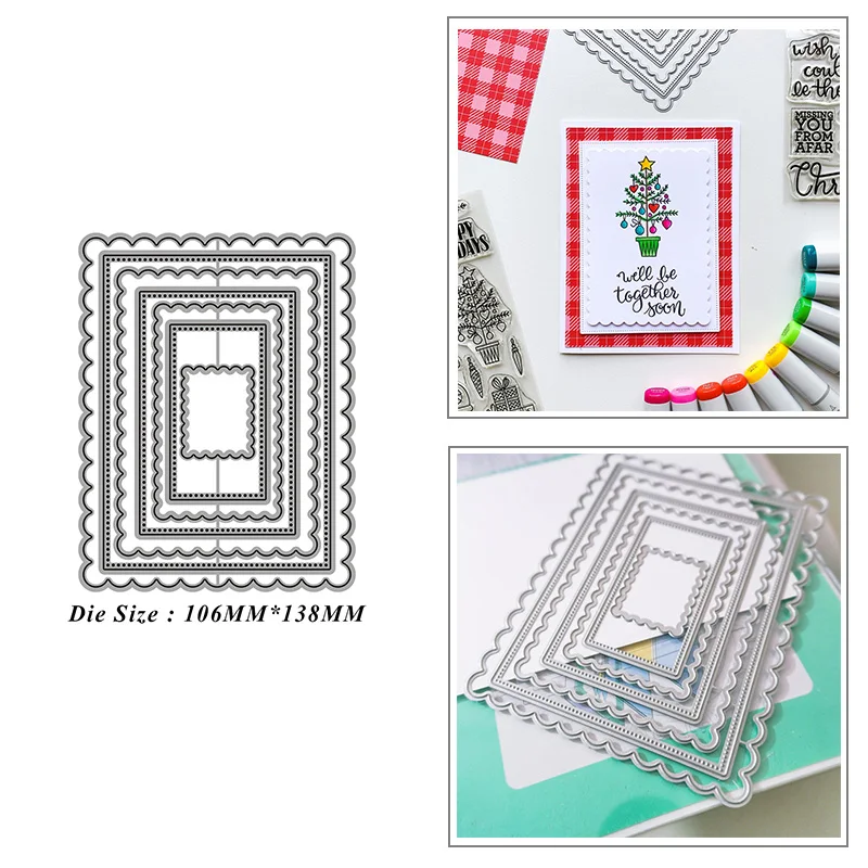 

Rectangle Background Frame Metal Cutting Dies for DIY Scrapbook Album Paper Card Decoration Crafts Embossing 2021 New Dies