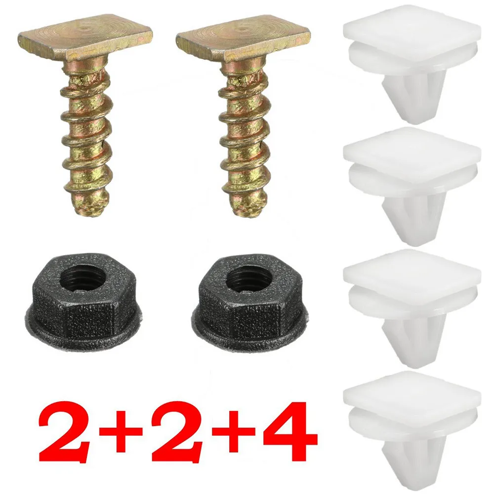 

8Pcs Car Mud Flaps Fender Front Wheel Arch Trim Fastener Clips Plastic Metal Screw Nut Set For Vauxhall Corsa C 1406925 9130754