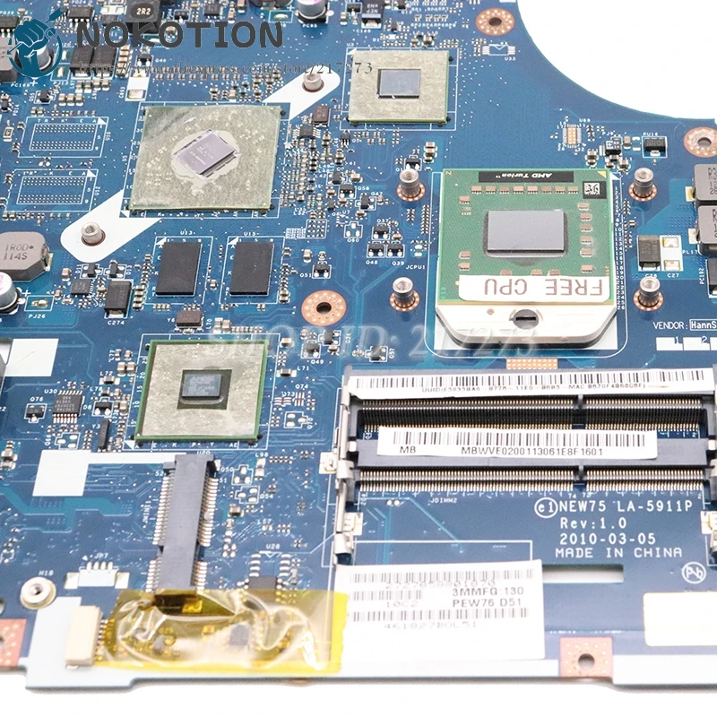 NOKOTION для acer aspire 5551G 5552G материнская плата для ноутбука DDR3 Socket S1 512mb GPU NEW75 LA-5911P MBWMJ02001 MBPUS02001 MBWVE02001