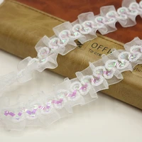 5yd 20mm gauze belt pleated lace doll skirt dress decoration accessories lace