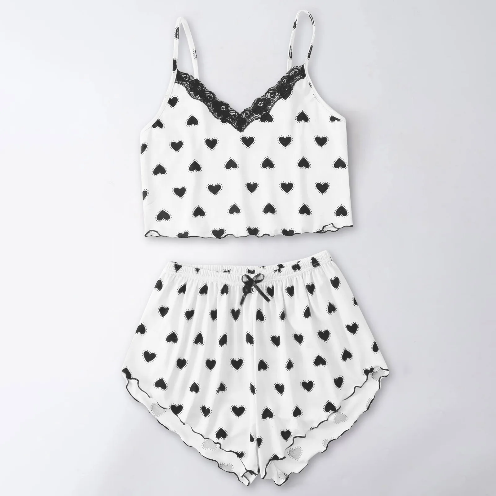 

Woman pajamas set fashion sexy pajamas love print temptation blouse suspenders pajamas set is cool HOT Ѭне косм 40*