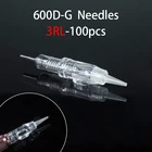 Профессиональные иглы для перманентного макияжа 600D-G 3RL картридж для бровей губ 100 шт. тату-иглы для перманентного макияжа машинка Прямая поставка
