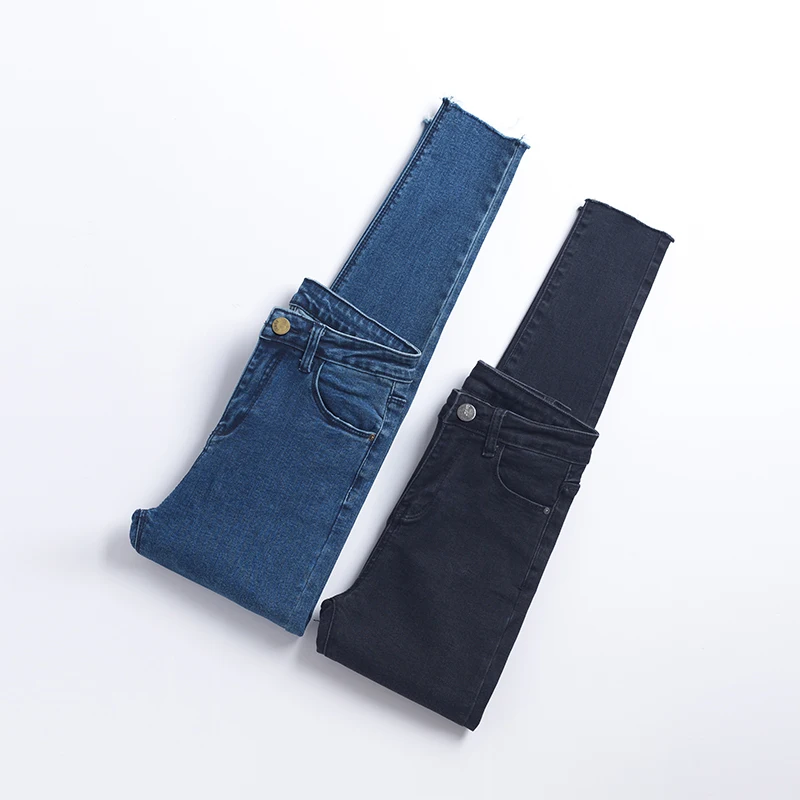 Новинка обтягивающие джинсы стрейч с высокой талией женские потертые винтажные