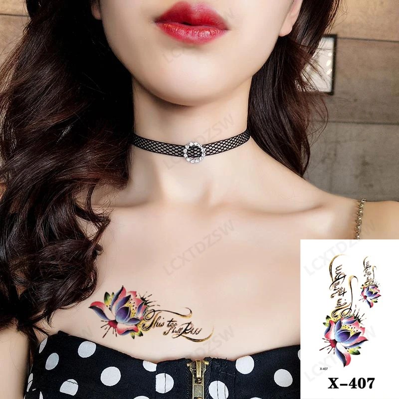 Waterproof Temporary Fake Tattoo Stickers Flower Rattan Bracelet Tatto Arm Women's Tattoo And Body Painting One-Time Tattoos Men