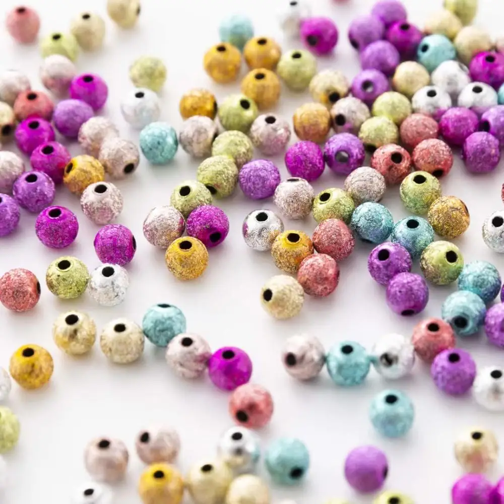 Смешанные золотые радужные акриловые Круглые бусины разделители Stardust для шармов