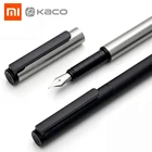 Черная перьевая ручка Xiaomi kaco с сумкой для чернил, коробка для хранения, корпус 0,5 мм, F Перо, металлическая чернильная ручка для письма, ручка для подписи
