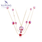 Xuping ювелирные изделия Новое поступление модное квадратное роскошное стильное хрустальное ожерелье золотого цвета для леди A00859752